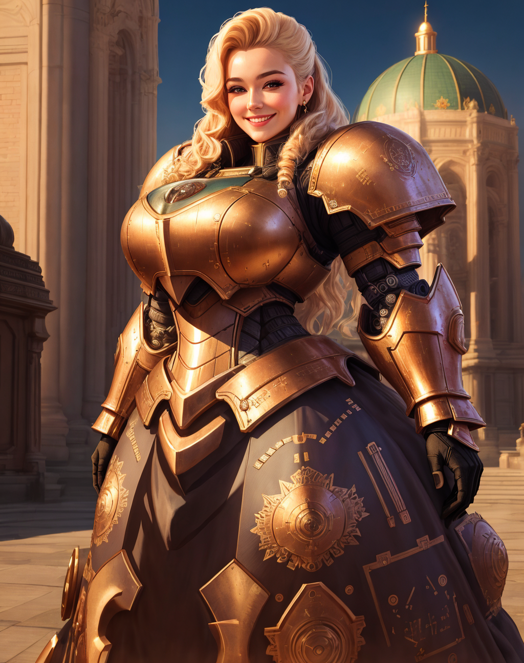 04598-1560808364-4K, Masterpiece, highres, absurdres,photorealistic, smiling, [ballgown_Parrley_armor], a woman in a [dress_suit of armor] posing.png